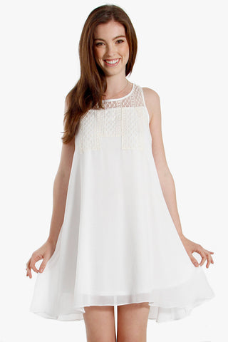 White Flounce Dress