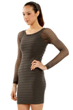 Mesh Long Sleeve Seamless Dress