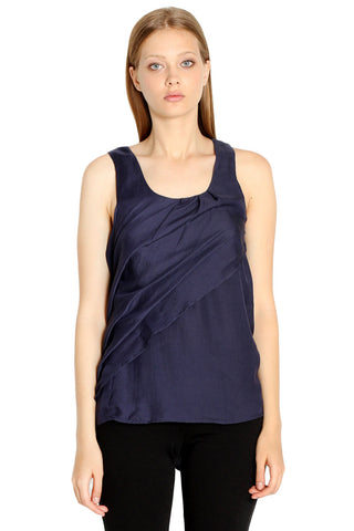 Navy Drapery Top