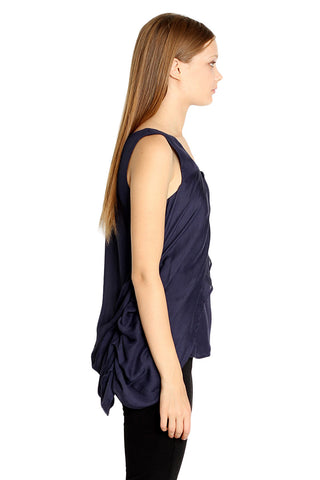 Navy Drapery Top