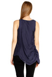 Navy Drapery Top