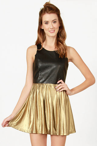 Gold Dip Dress