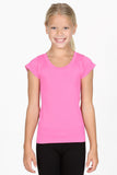 Kids Size Seamless Cap Sleeve Top Neon Pink