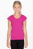 Kids Size Seamless Cap Sleeve Top Neon Pink