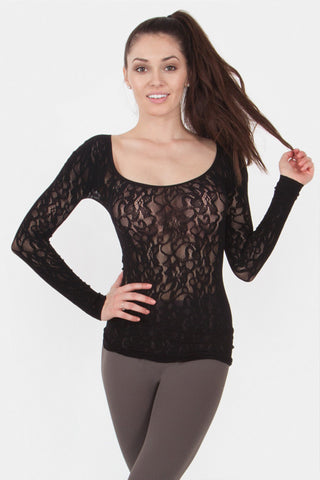 Seamless Lace Long Sleeve Top