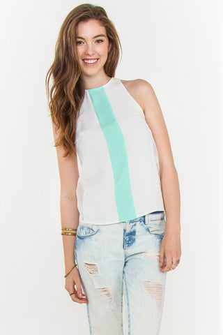 Mint Stripe Top